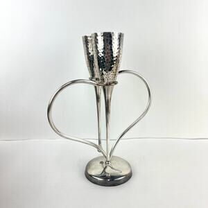 Culinary Concepts Silver Plated Entwined Hearts Champagne Flutes